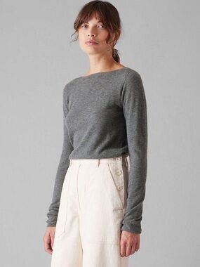 Toast Fine Wool Cashmere Sweater | Grey Melange | XXS
